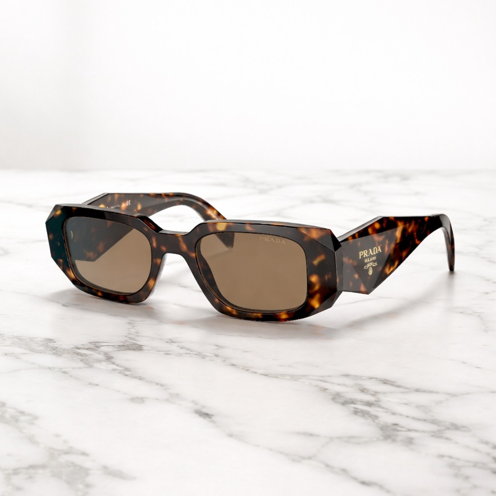 Prada Tortoiseshell Triangle Logo Sunglasses Over… - image 1